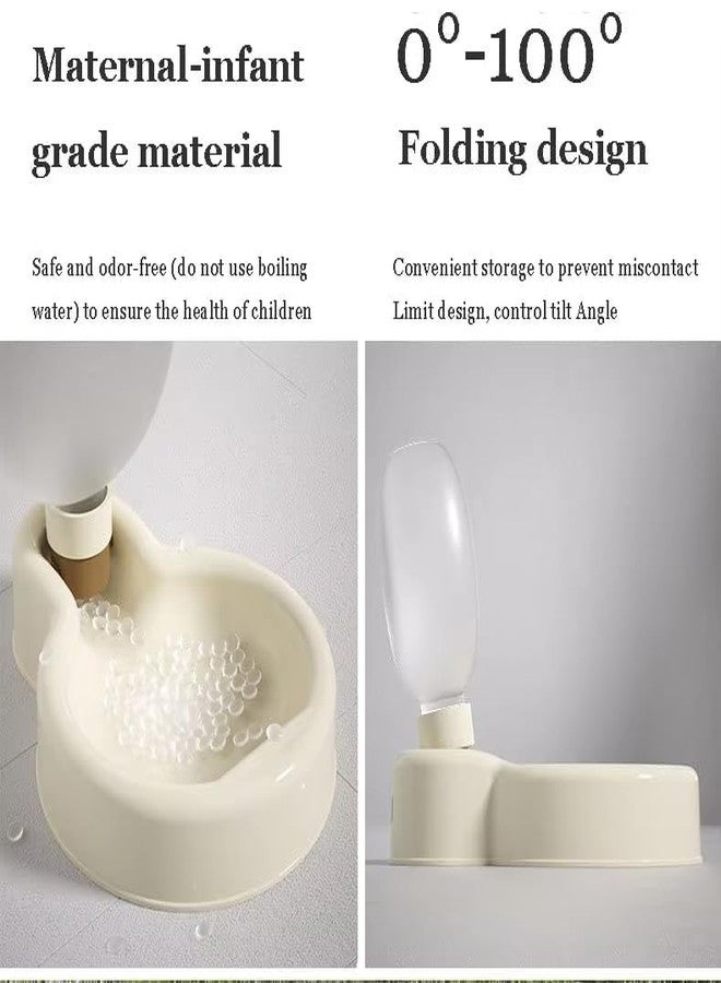 VALUEVIBES زجاجة ماء محمولة قابلة للطي للحيوانات الأليفة - موزع مياه مانع للتسرب للسفر في الهواء الطلق للكلاب والقطط | كوب شرب كبير السعة للمشي والتنزه والتخييم والسفر (أبيض) - Image 3